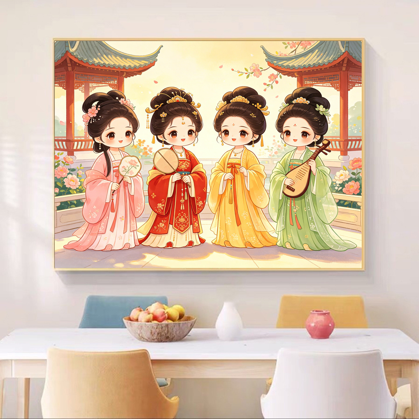四大美女2026新款贴钻十字绣琴棋书画古风俏皮贵妃客厅钻石画满钻