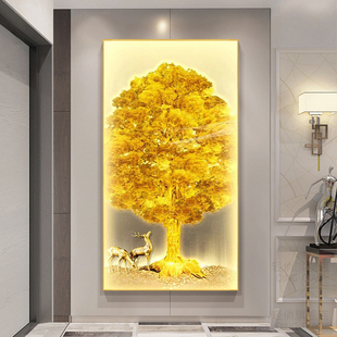 新中式玄关钻石画2026新款满钻5d入户发财树摇钱树点贴砖石十字绣