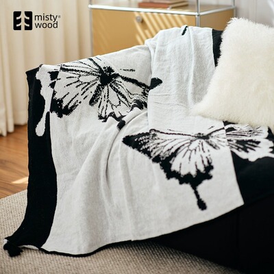 Mistywood「蝴蝶盖毯」办公室午睡毯客厅沙发毯空调毯绵盖毯子