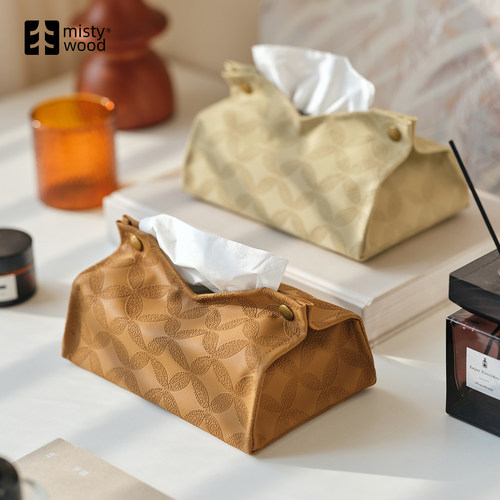 轻奢风纸巾盒客厅老花高级感抽纸