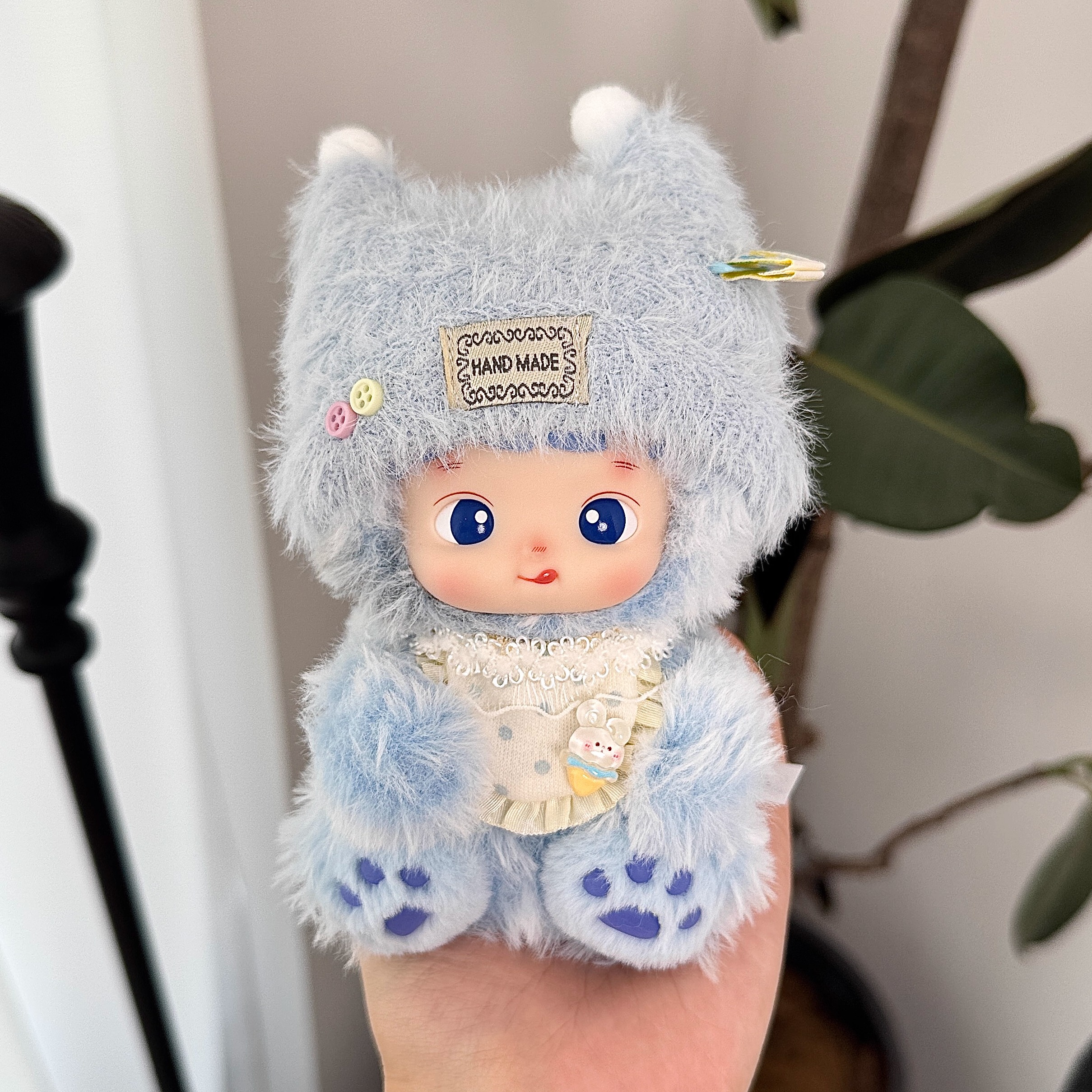 泡泡玛特HACIPUPU小熊软糖娃衣蓝莓软糖挂件bjd眼镜公仔玩偶配饰