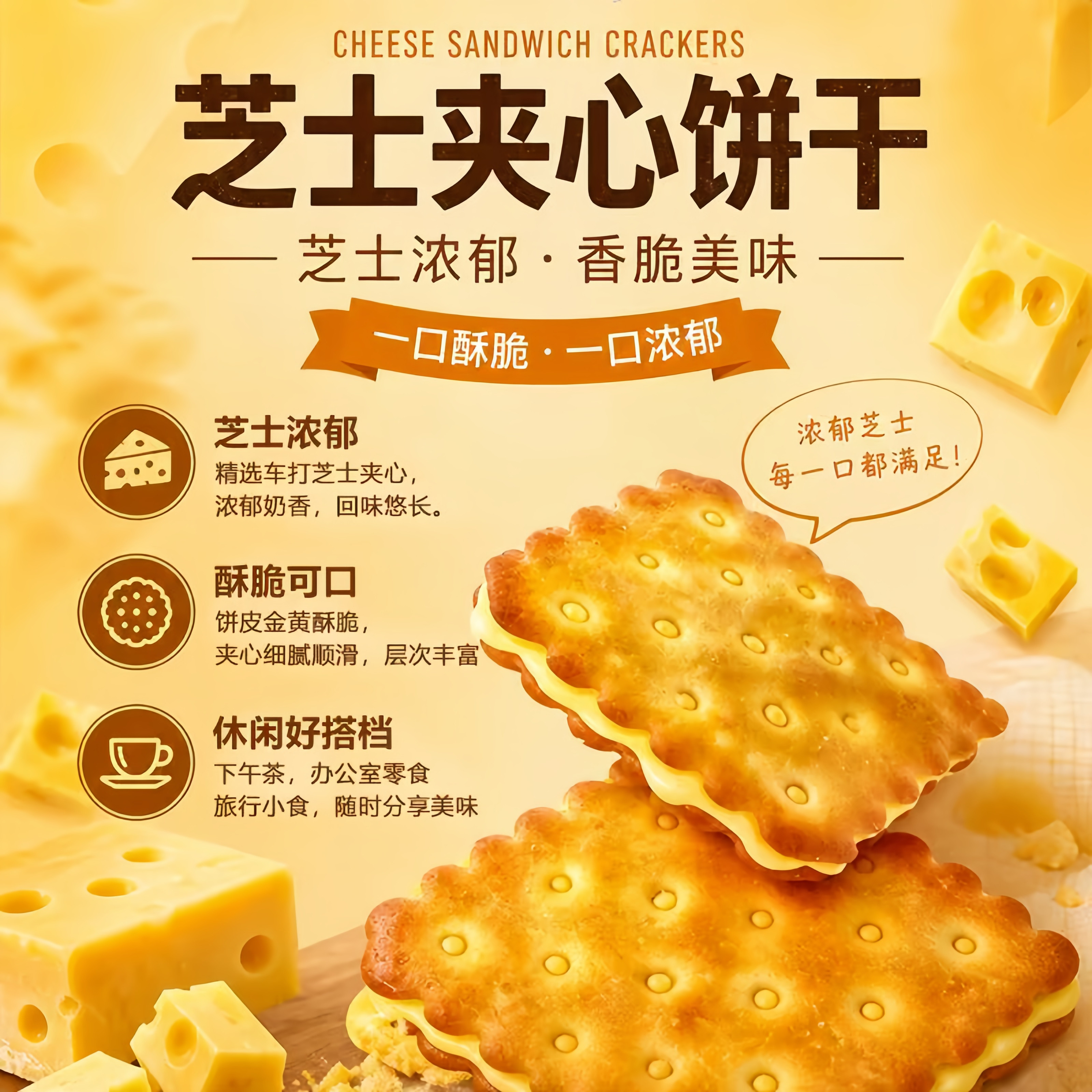 咸味芝士夹心饼干聚会小零食