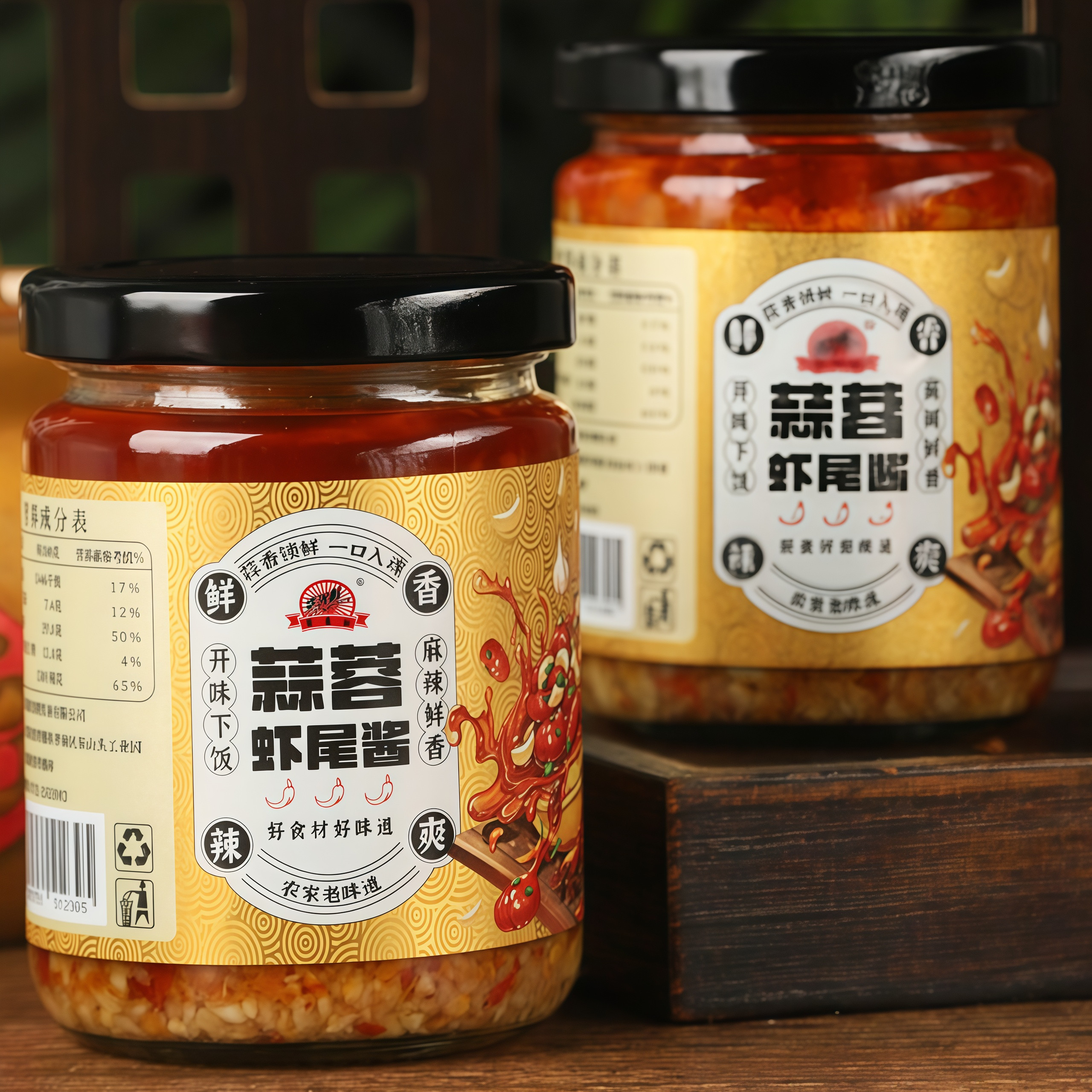 湖北风味特产蒜蓉虾尾酱瓶装即食
