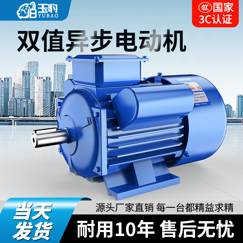大马力 单相电机220V小型0.55/0.75/1.1/1.5/2.2/3/4KW全铜电动机