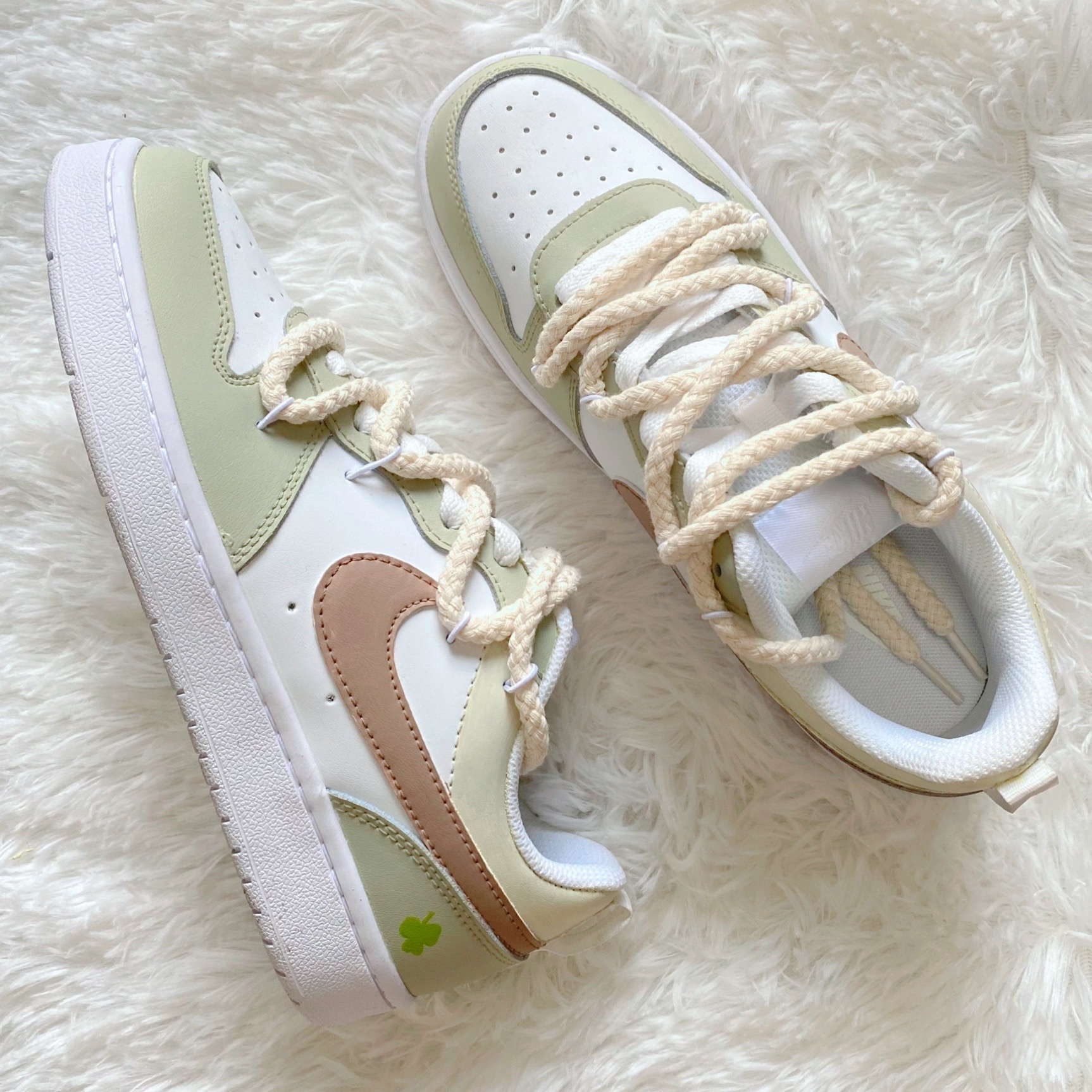 【定制球鞋】Nike Court Borough 绿豆沙冰 BQ5448-100