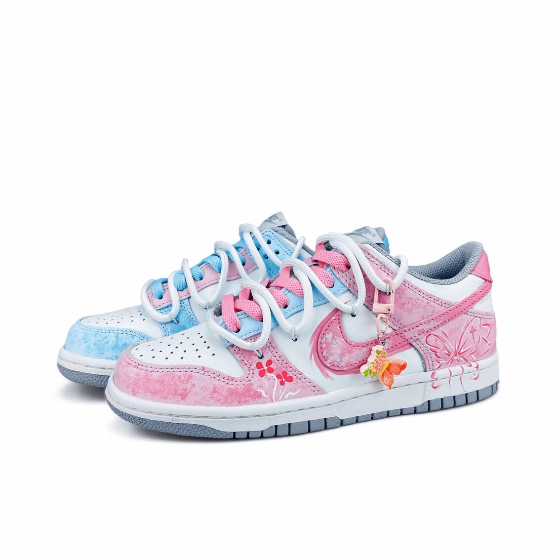 【定制球鞋】 Nike Dunk 板鞋   鸳鸯款/花漾晴空  DH9765-001