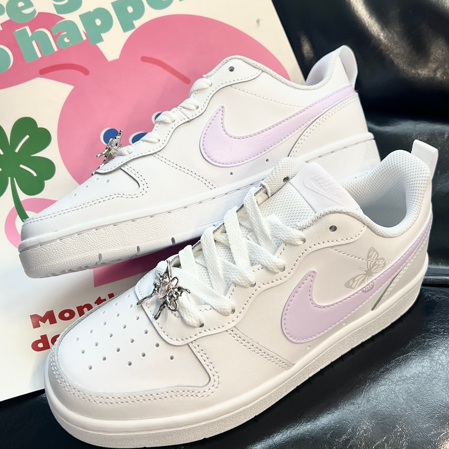 【定制球鞋】Nike Court Borough 紫银蝴蝶 BQ5448-100