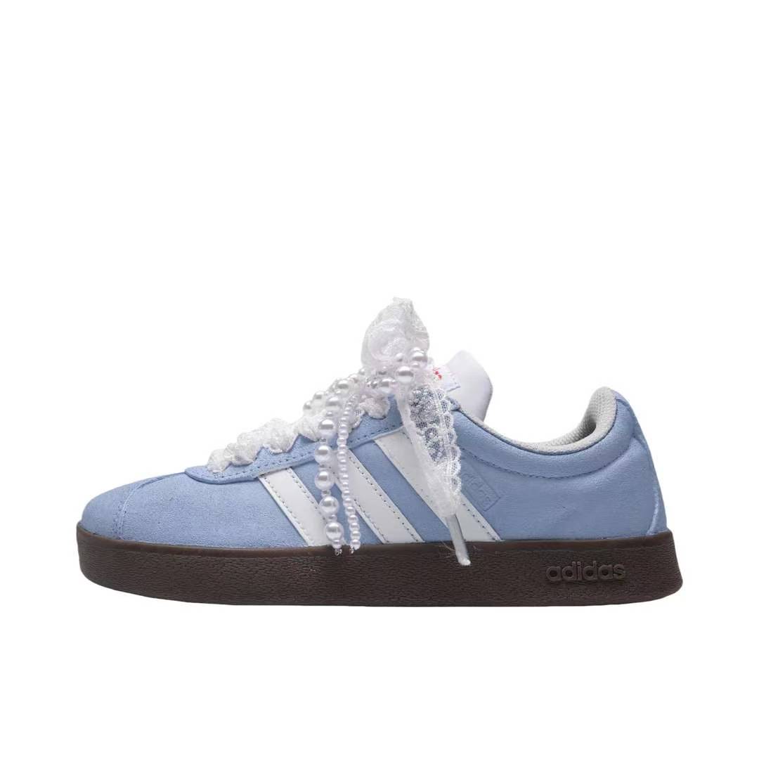 【定制球鞋】 adidas neo Vl Court   板鞋   碎冰蓝HQ1802 - 实物图