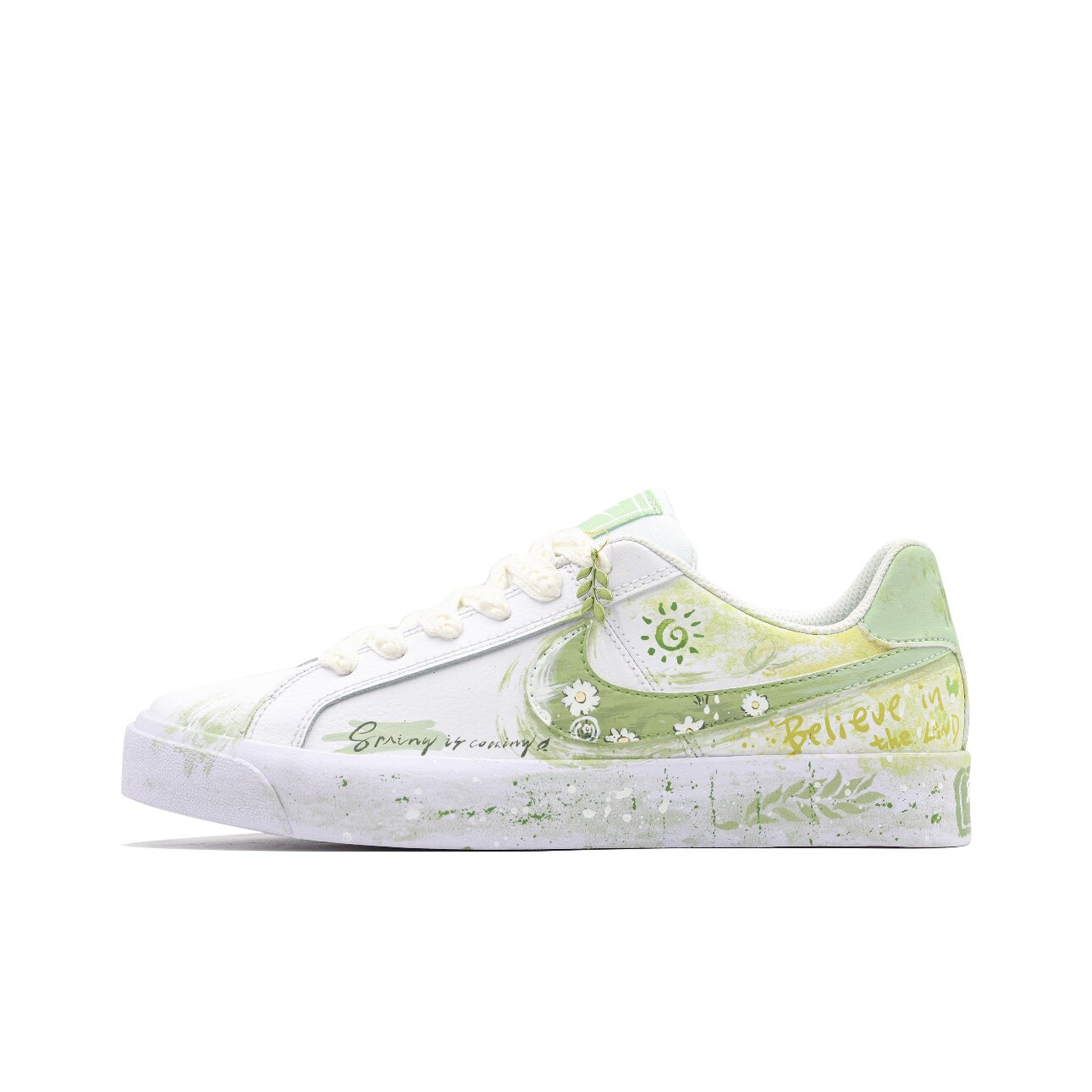 【定制球鞋】Nike Court Royale等一个勤天 手绘 绿白 AO2810-111
