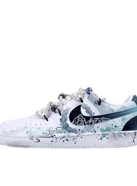 【定制球鞋】 Nike Court Vision 1 板鞋  叹墨晚书 DH2987-101