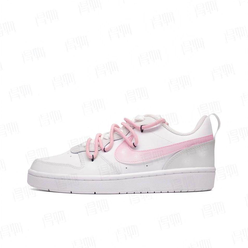 【定制球鞋】Nike Court Borough 灰粉星星 BQ5448-100