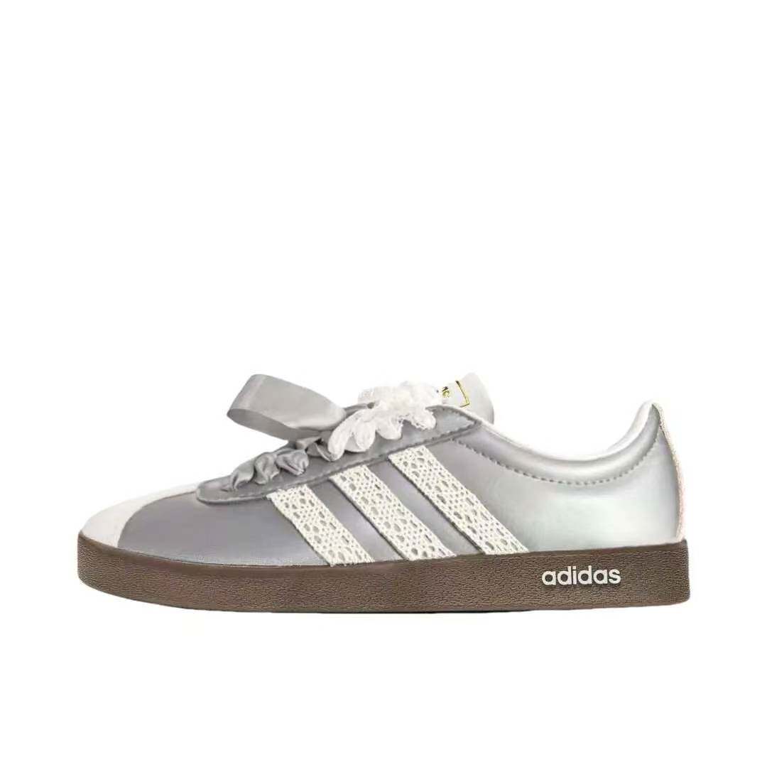 【定制球鞋】Adidas neo VL Court 2.0 板鞋 月光芭蕾/银色ID6015