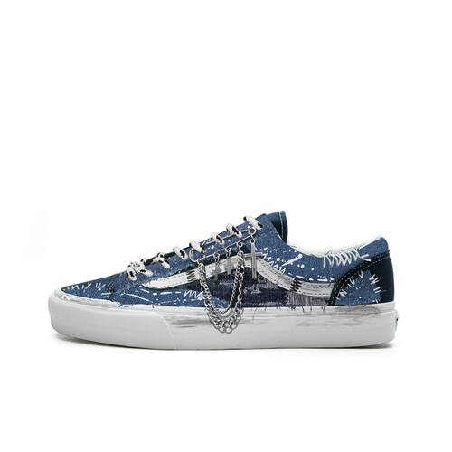 Vans藏蓝蓝补潮行定制帆布鞋