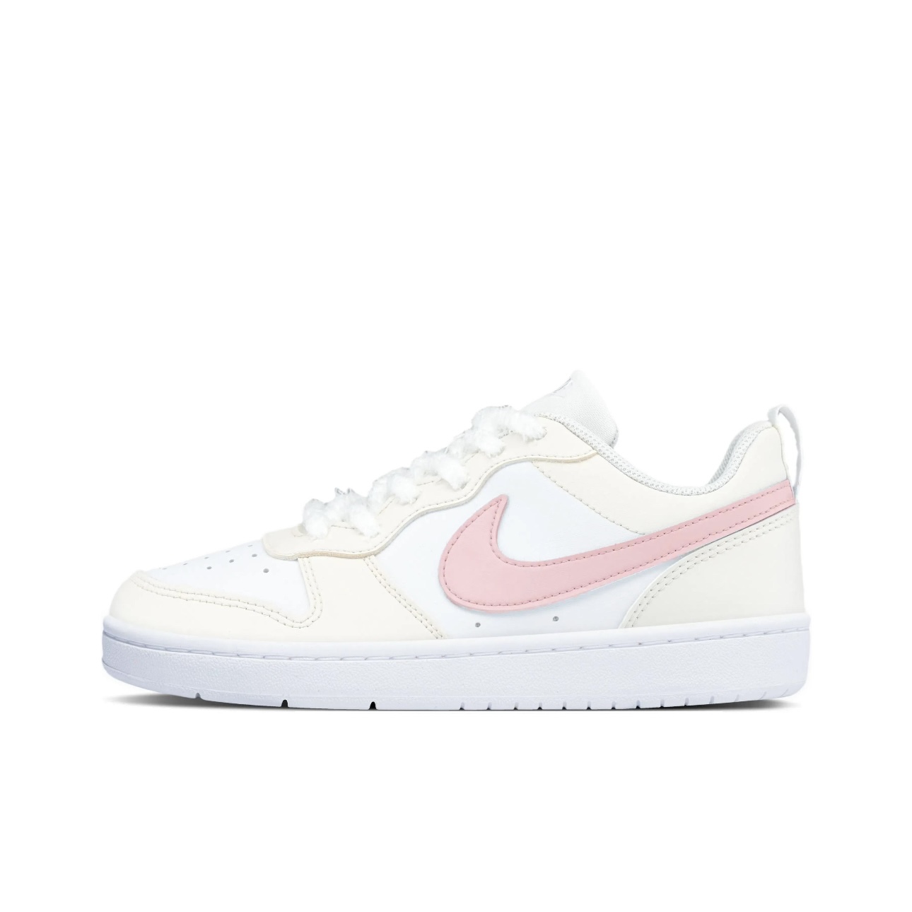 【定制球鞋】Nike Court Borough奶油樱花 甜妹 乳白色BQ5448-100
