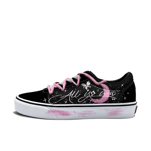 【定制球鞋】Vans/范斯 Ward 鸳鸯配色 低帮手绘帆布鞋 创意潮流