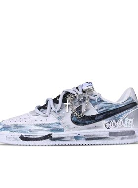 【定制球鞋】Nike Court Vision 1 哥特纪元 做旧涂鸦 DH2987-101