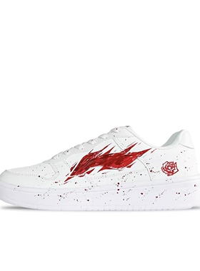 【定制球鞋】LiNing李宁 浮舟 猩红玫瑰 涂鸦喷溅 红白 AGCS419-1