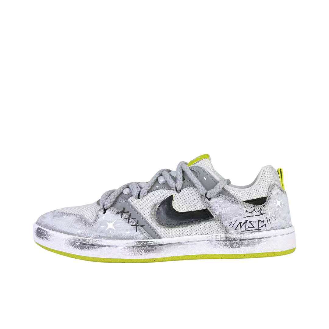 【定制球鞋】 Nike SB Alleyoop 板鞋 星芒/银色/灰色 CJ0882-005