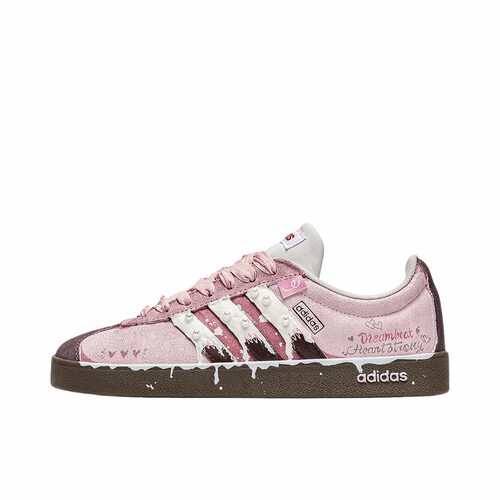 【定制球鞋】 adidas neo Vl Court 板鞋  奶油粉 HQ1802