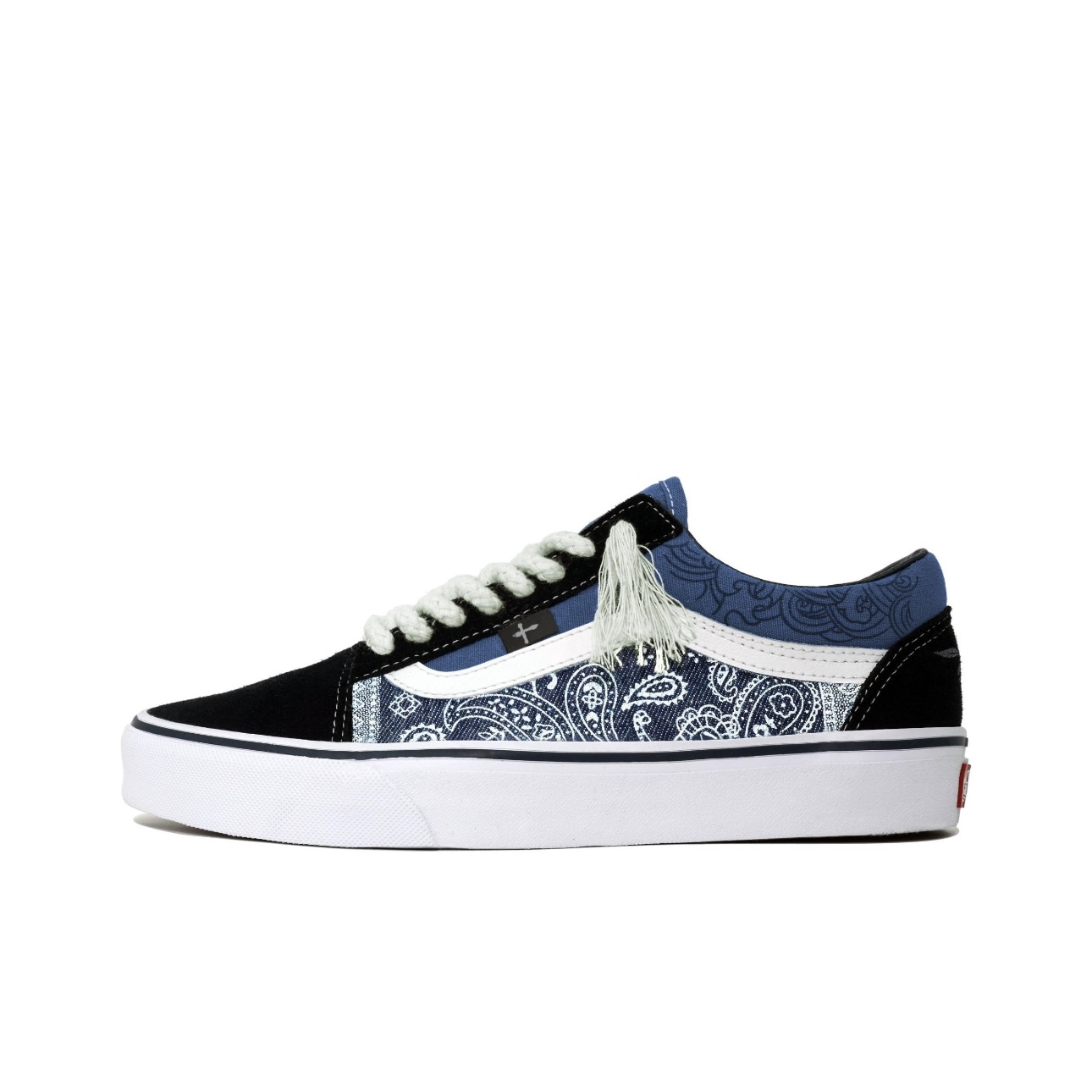 【定制球鞋】Vans Old Skool Navy 牛仔腰果花 蓝白 VN000D3HNVY