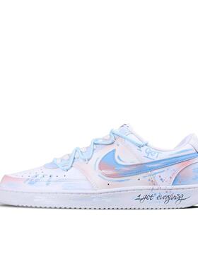 【定制球鞋】Nike Court Vision 1 蓝染薇境 多巴胺 蓝DH2987-110