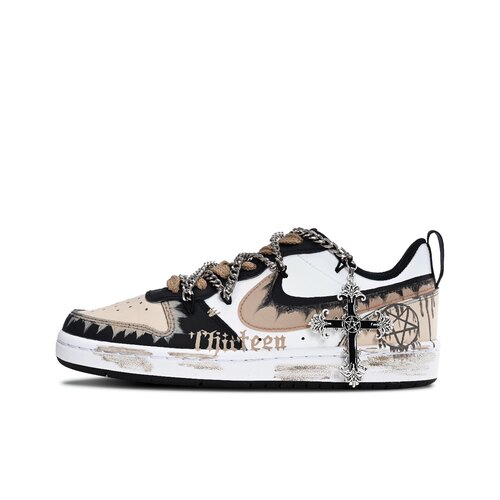【定制球鞋】Nike Court Borough 十恶门徒 链条 黑咖 BQ5448-115