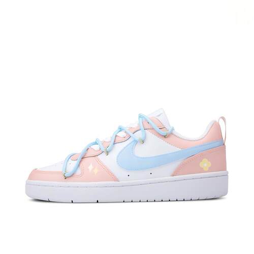【定制球鞋】Nike Court Borough 橘粉色星星 BQ5448-100