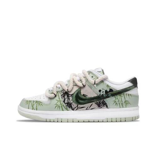 【定制球鞋】Nike Dunk Low竹韵熊猫 新中式 国潮 白绿DV0831-105