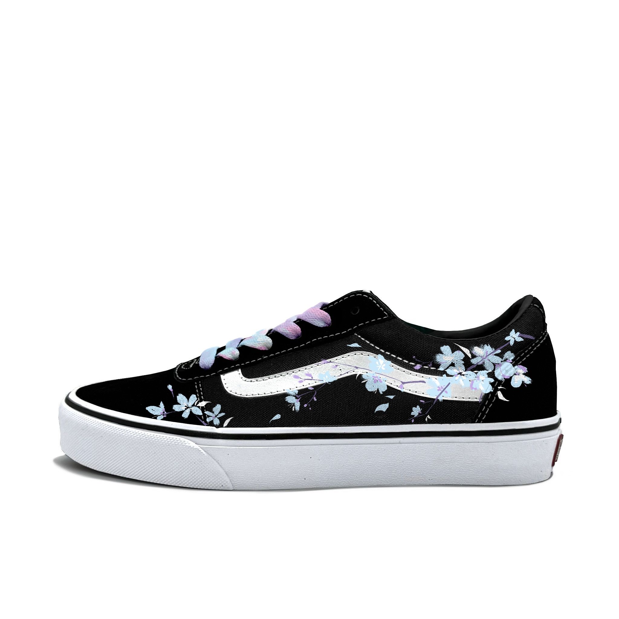 VANS定制球鞋雾紫樱梦低帮