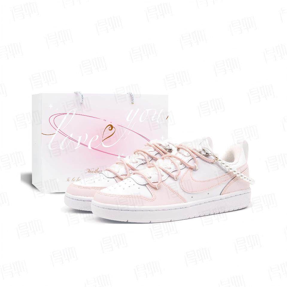 【定制球鞋】Nike Court Borough 珍珠雾粉 BQ5448-100