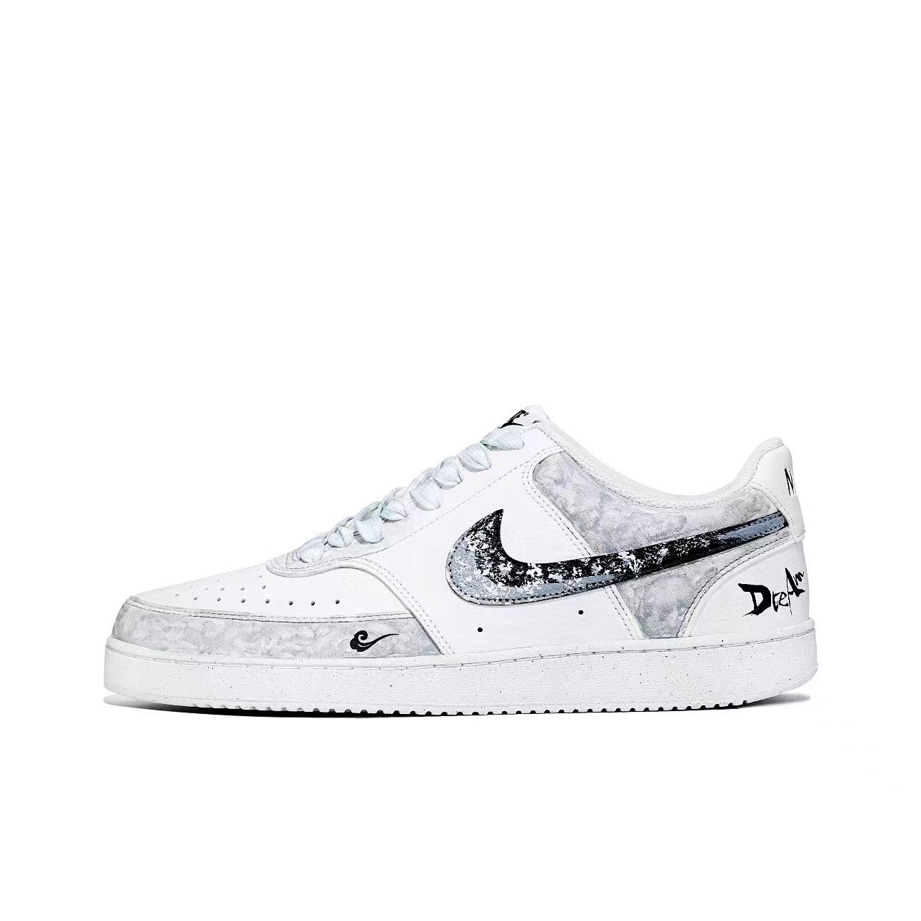 【定制球鞋】Nike Court Vision 1 浮生若梦 浸染 灰白DH2987-110
