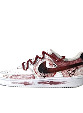 【定制球鞋】Nike Court Vision 1 游鱼惊鸿 黑红白 DH2987-101