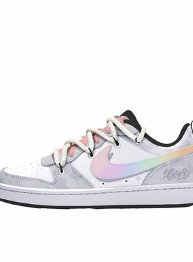 【定制球鞋】 Nike Court Borough 板鞋 彩虹独角兽  BQ5448-115