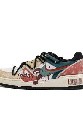 【定制球鞋】 Nike Full Force Today 做旧 解构 红黄 FB1362-101