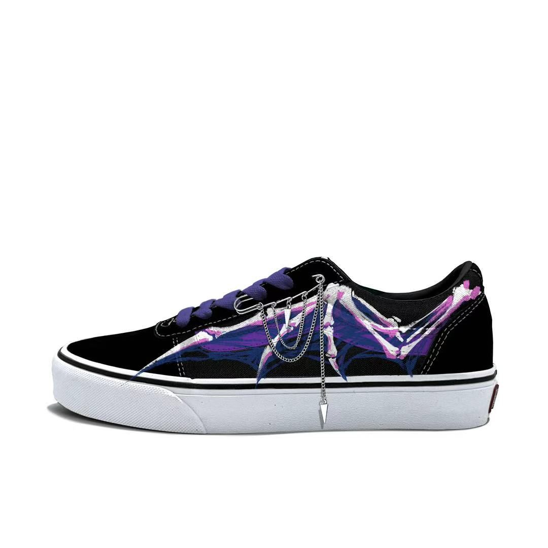 VANS范斯定制暗紫蝠翼低帮球鞋