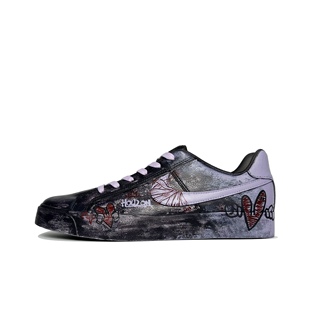 Court 103 Nike 做旧 黑紫BQ4222 拳布都是你 定制球鞋 Royale