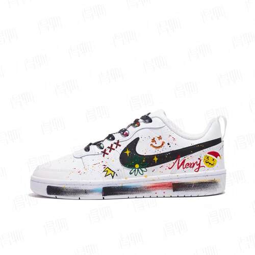 【定制球鞋】Nike Court Borough 涂鸦黑白 BQ5448-100