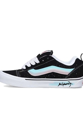 【定制球鞋】Vans Knu Skool 梦幻蓝海 喷绘 黑蓝 VN0009QC6BT1