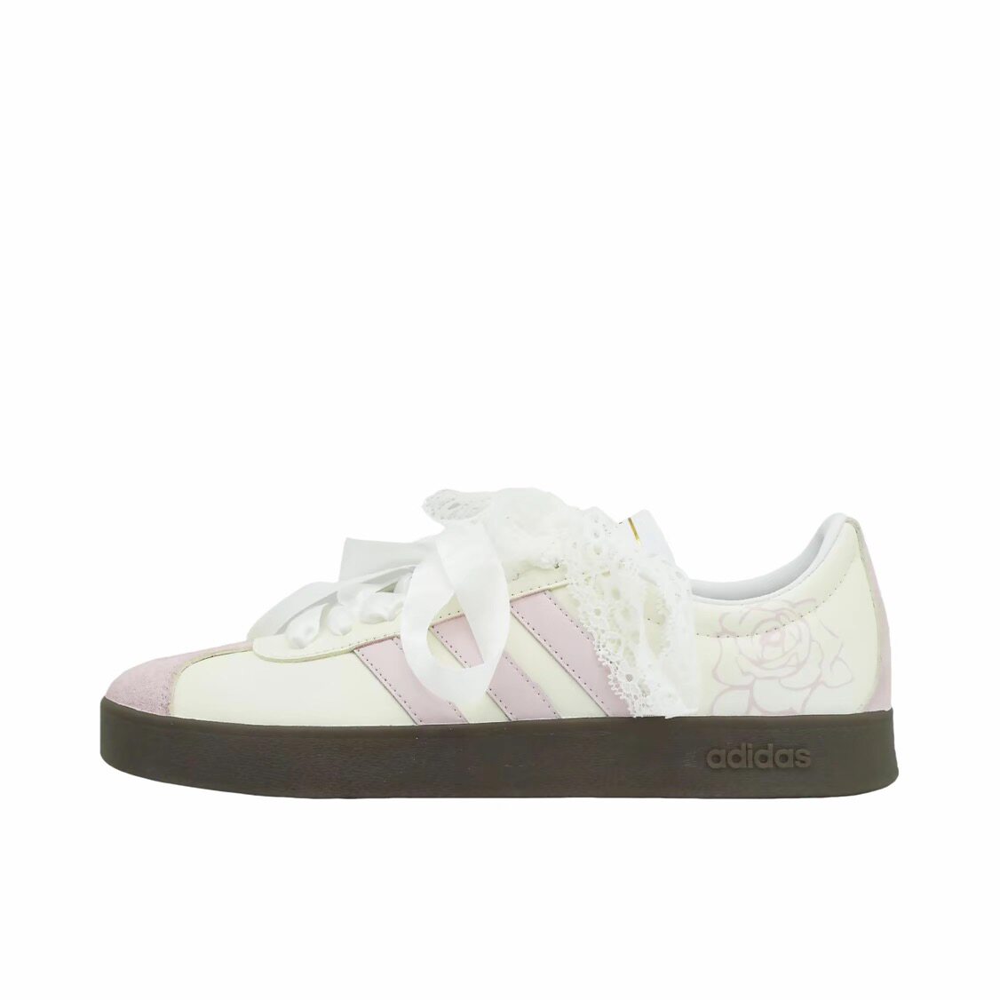 【定制球鞋】Adidas neo VL Court 2.0   板鞋  杏/粉 玫瑰心事