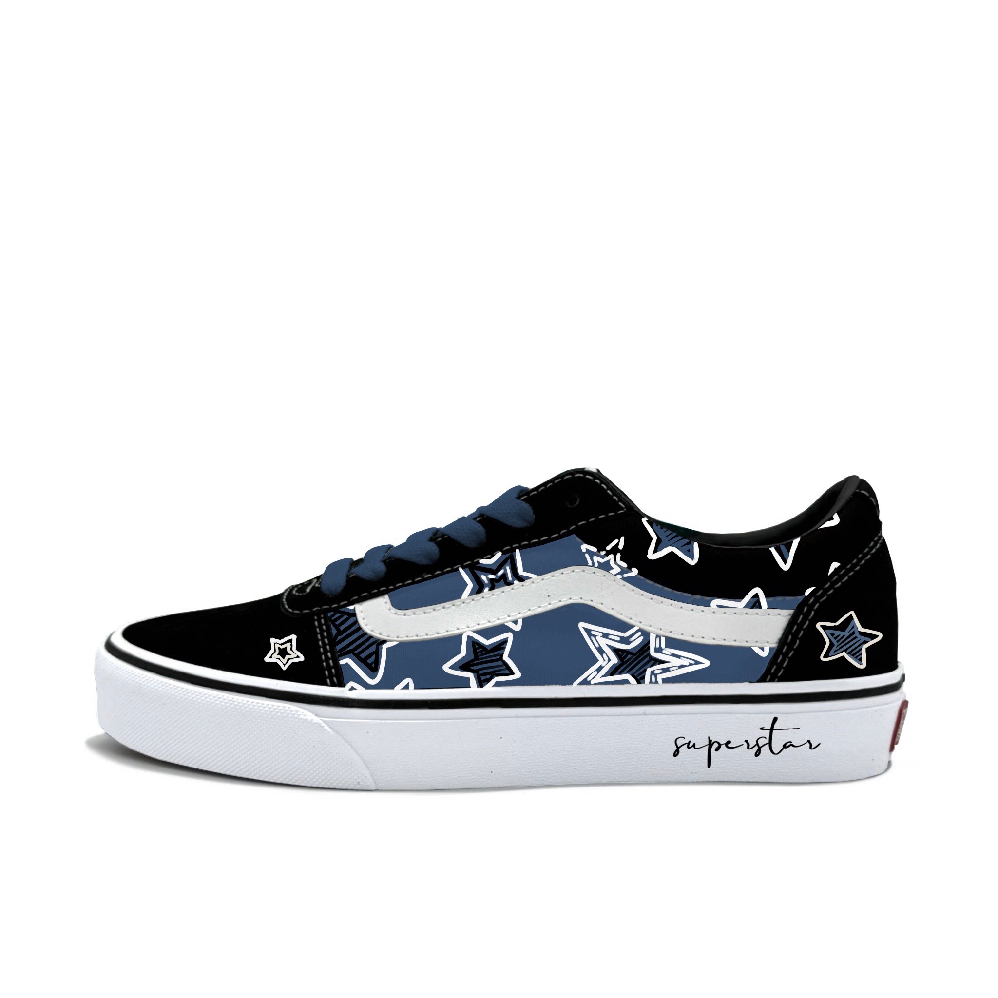 Vans星梦定制手绘低帮帆布鞋