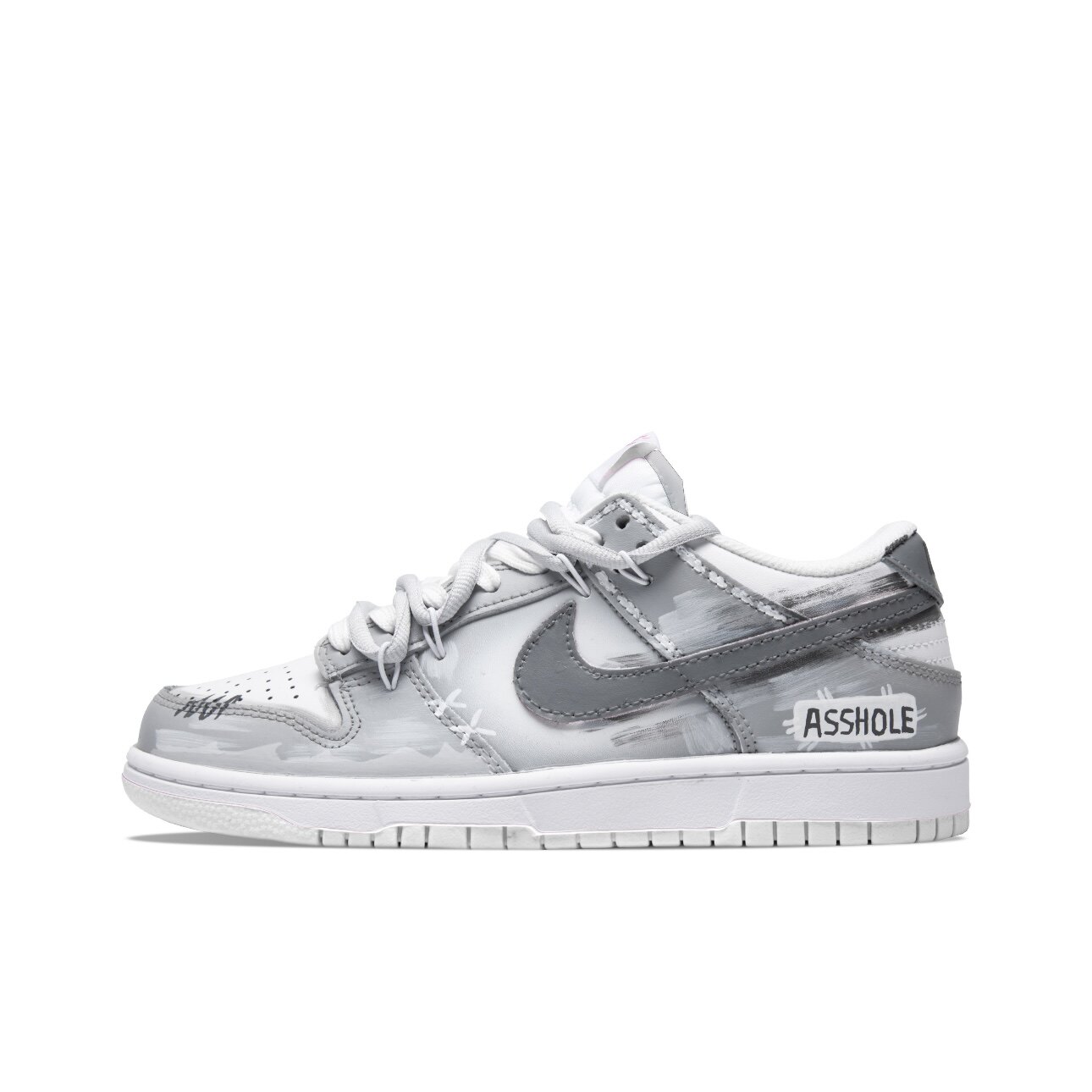 【定制球鞋】Nike Dunk 寂灭都市 喷绘 做旧涂鸦 灰白 HF0730-160