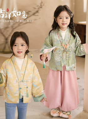 小O宝Okids童装宝宝新中式外套女盘扣2025秋季女童古风中秋节上衣