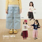 宝宝工装 伞兵裤 裤 婴儿长裤 女童宽松皱感2026春秋装 小O宝Okids童装