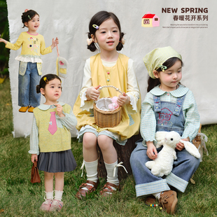 女童休闲衬衫 小O宝童装 女洋气时髦2026新款 套装 女宝宝春季