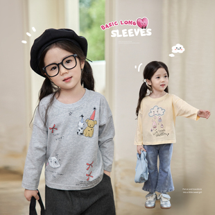 2025新款 春装 女童休闲百搭上衣 宝宝圆领女t恤长袖 小O宝Okids童装