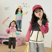 小O宝Okids童装 新儿童保暖多巴胺卫衣 宝宝拼色卫衣外套女2026春装