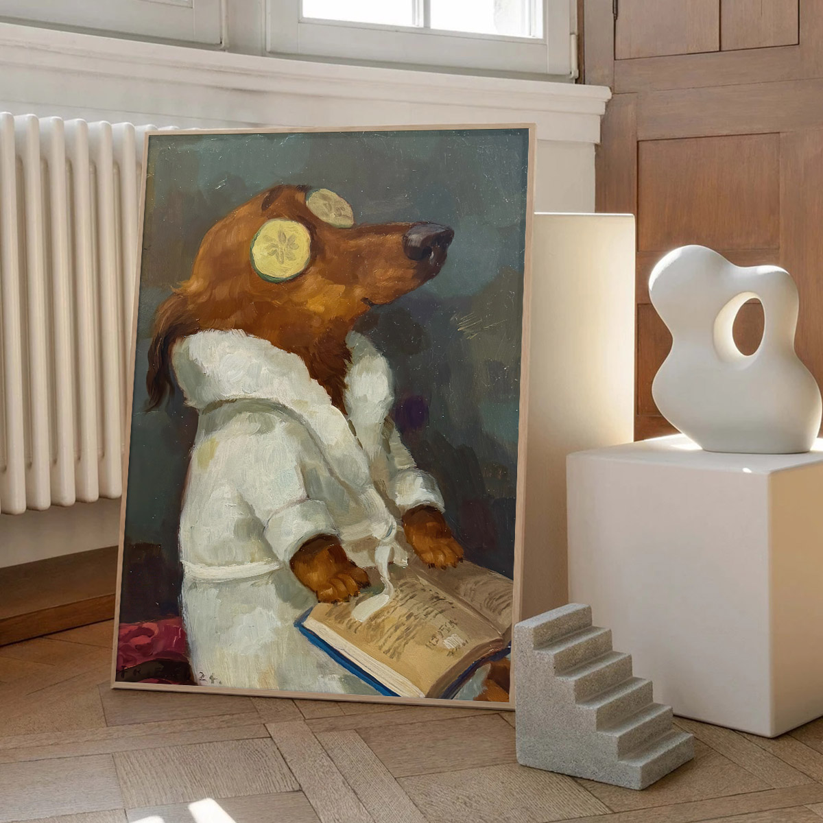 ZOYART萌宠的日常治愈装饰画可爱狗猫猫小众艺术壁画