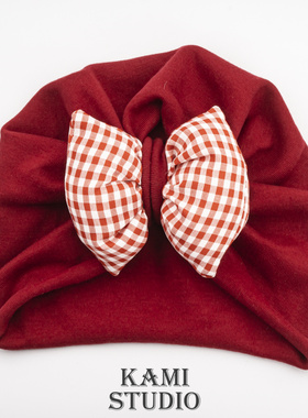 1-4月新生婴儿无骨胎帽春秋新年小月龄女宝宝印度帽红色护囟门帽