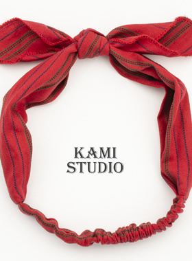 婴儿发带春秋蝴蝶结条纹红色发饰儿童亲子百搭头花女宝宝时尚头饰