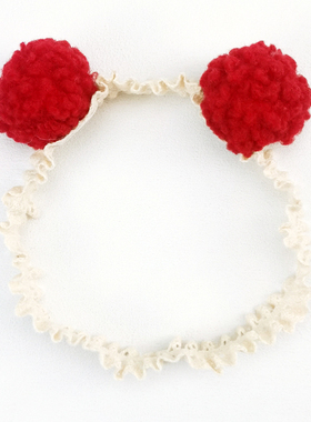 0-3岁婴儿发带可爱女宝宝红色花朵发饰新生儿护囟门头饰周岁发箍